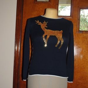 Crown & Ivy Sequin Deer Sweater